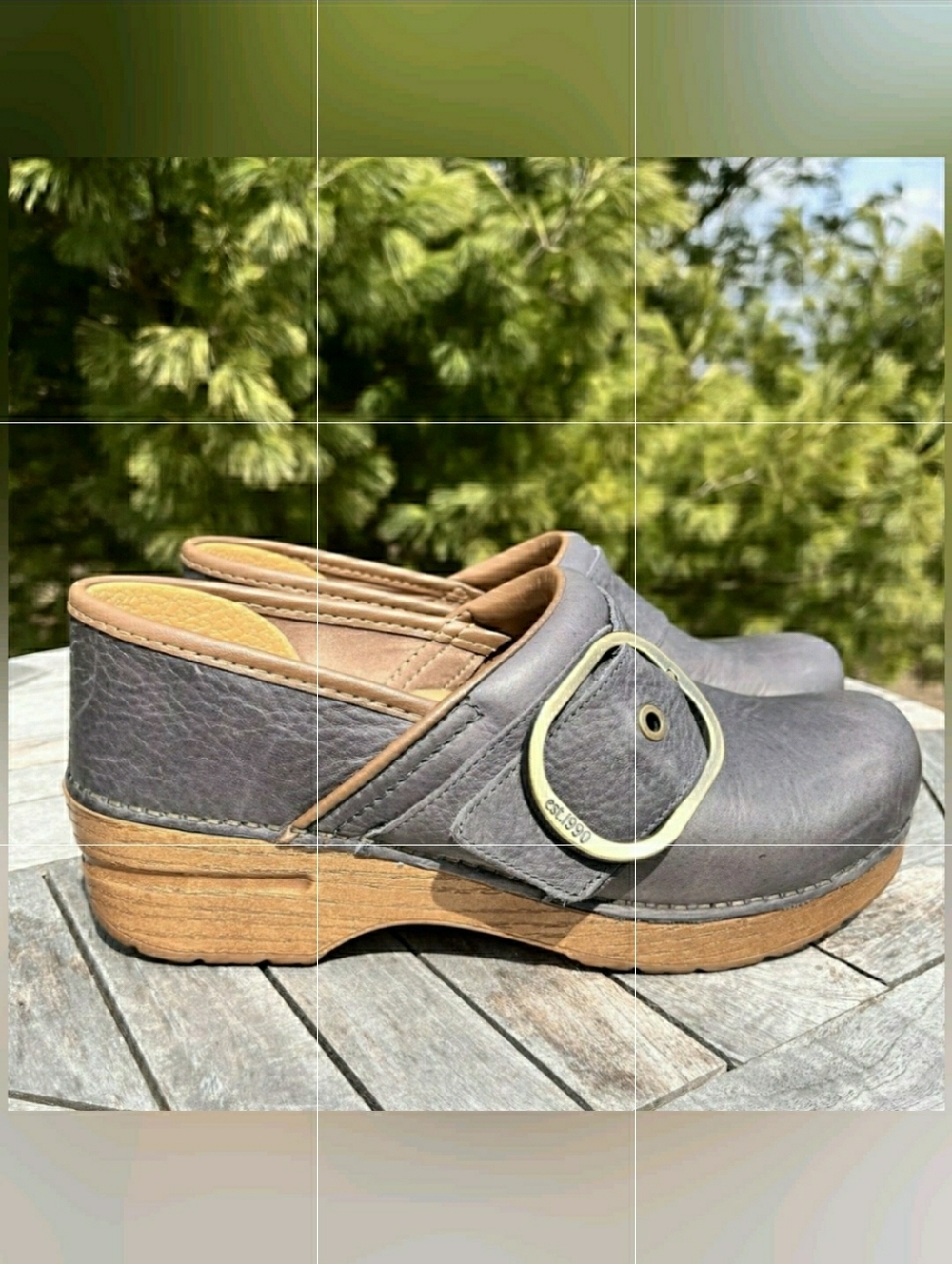 Dusty Blue Dansko Pearson Pro Clog Buckle Strap Accent Cottage Boho Whimsy 5.5-6 - Picture 7 of 7